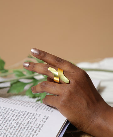 Sculptural Gold Statement Ring