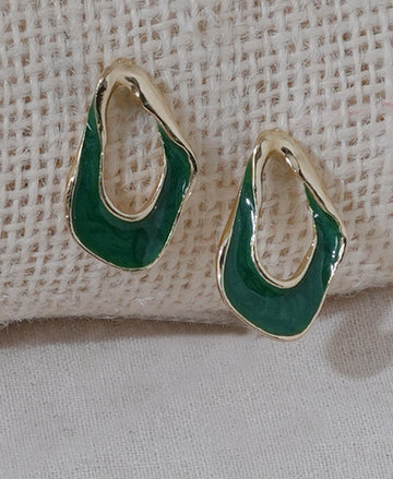 Vintage style geometric enamel alloy earrings