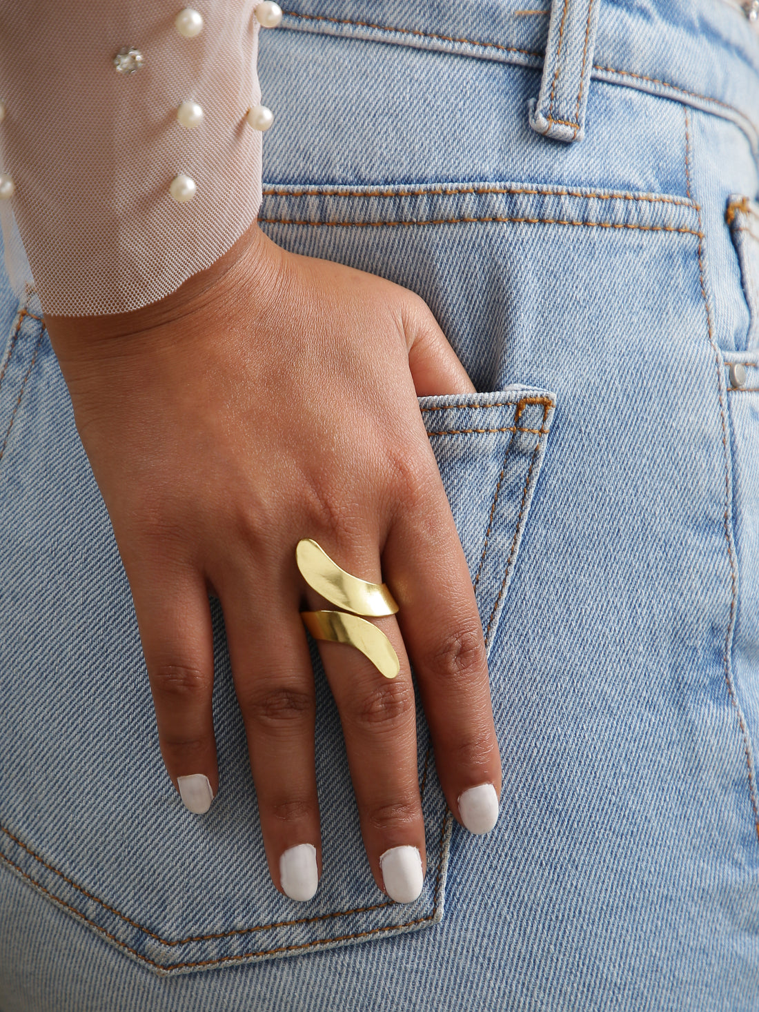 Sculptural Gold Statement Ring
