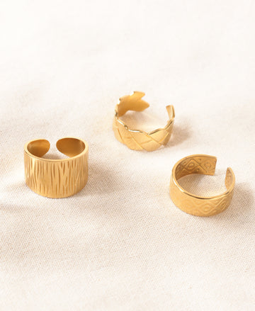 Boho Luxe Anti-Tarnish Rings-combo of 3