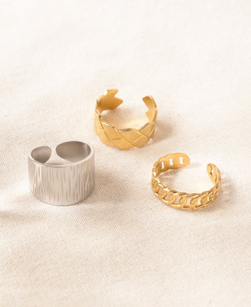 Timeless Twist Anti-Tarnish Rings-Set of 3