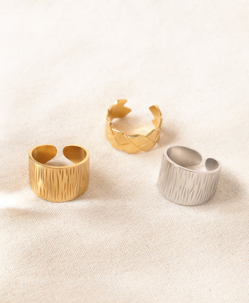 Radiant Touch Anti-Tarnish Rings trio set