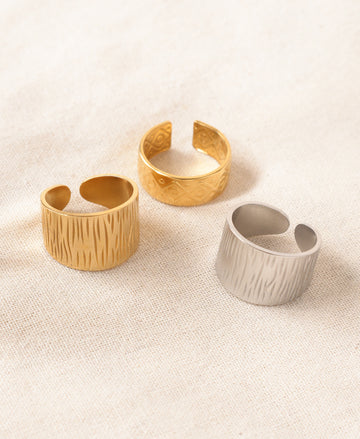 Aura Wrap Anti-Tarnish Rings-Combo of 3