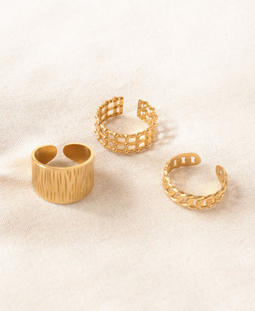 Infinity Glow Anti-Tarnish Bands Rings-Set of trio