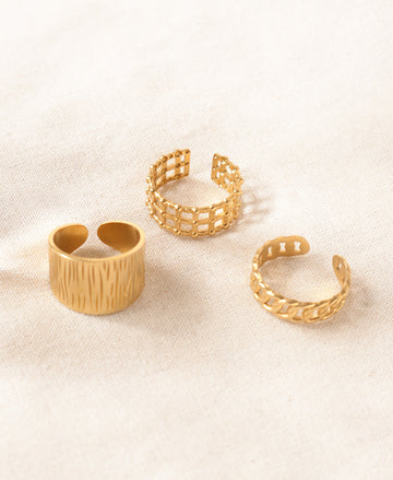 Infinity Glow Anti-Tarnish Bands Rings-Set of trio