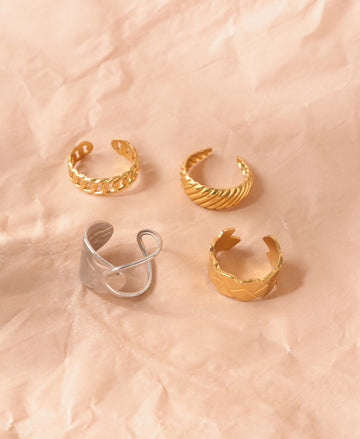Elegant Set of 4 Anti Tarnish Rings – Combo Offer