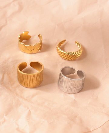 The No-Fade Edit – 4 Anti Tarnish Rings in One Pack