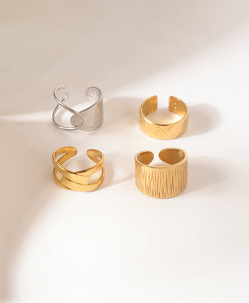 Anti Tarnish Rings Combo of 4 Pieces Timeless Set