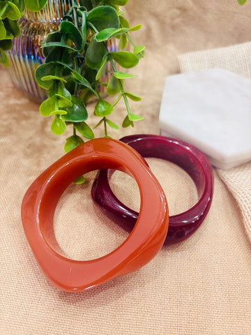 Exaggerated Resin Bangles Pack of 2