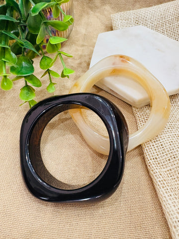Exaggerated Resin Bangles Pack of 2