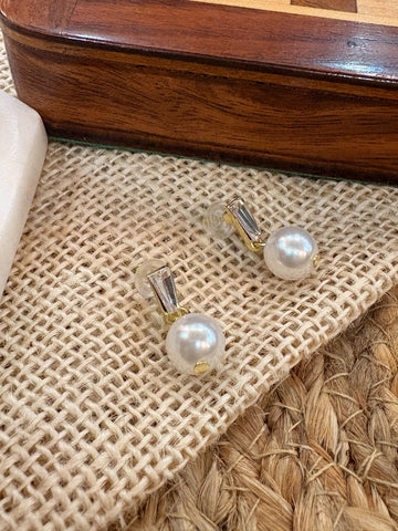 Artificial Pearl Eardrops Stud Earrings