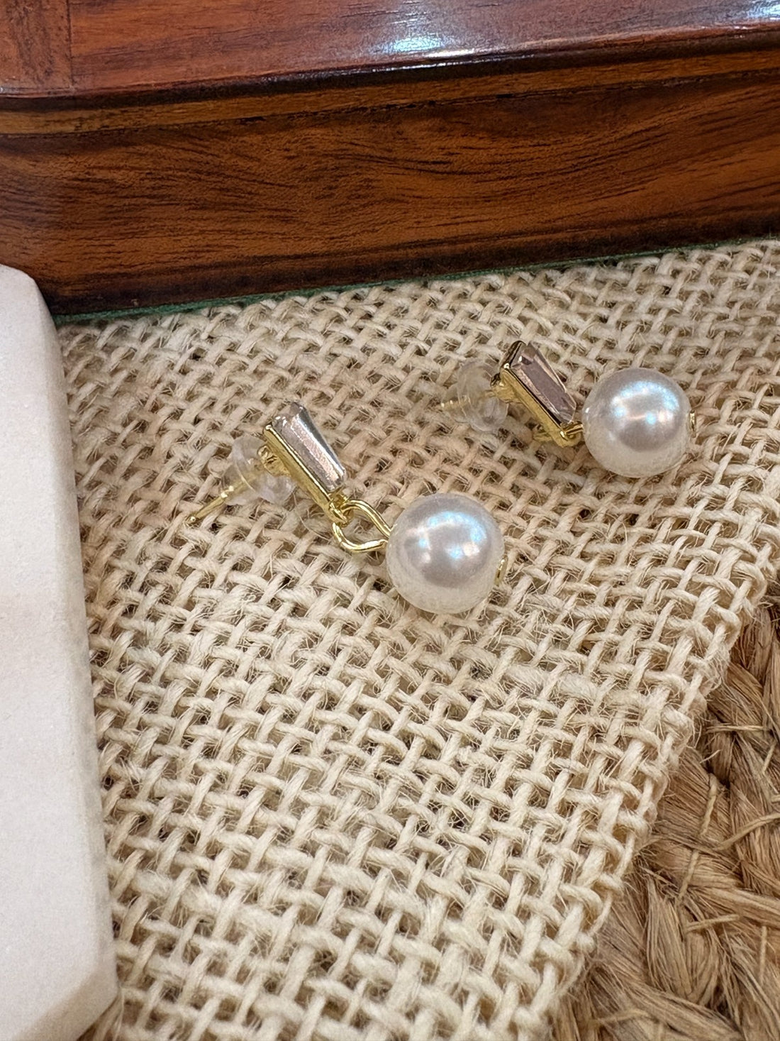 Artificial Pearl Eardrops Stud Earrings