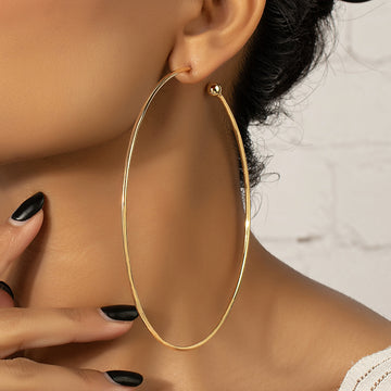 Simple style circle plating alloy hoop earrings