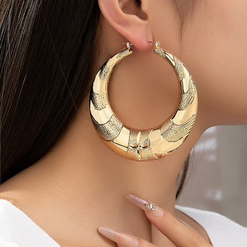 Anti Tarnish Gold Pleated Earrings