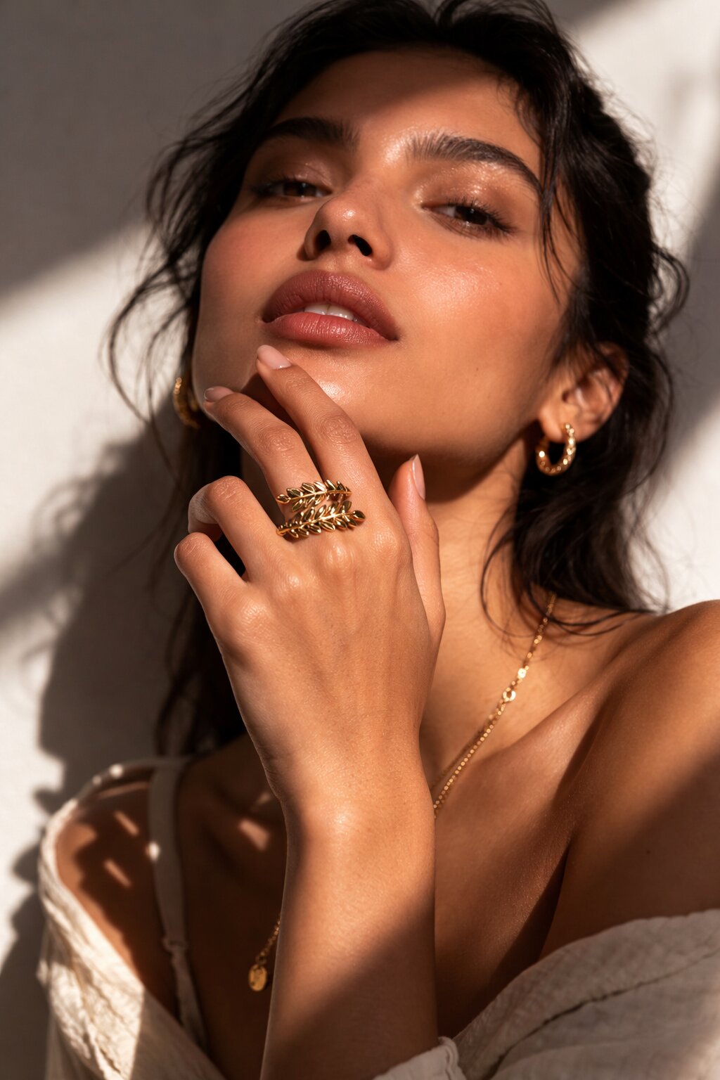 Golden Leaf Wrap AntiTarnish Ring