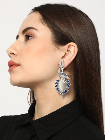 Morni Statement Crystal & Silver Earrings