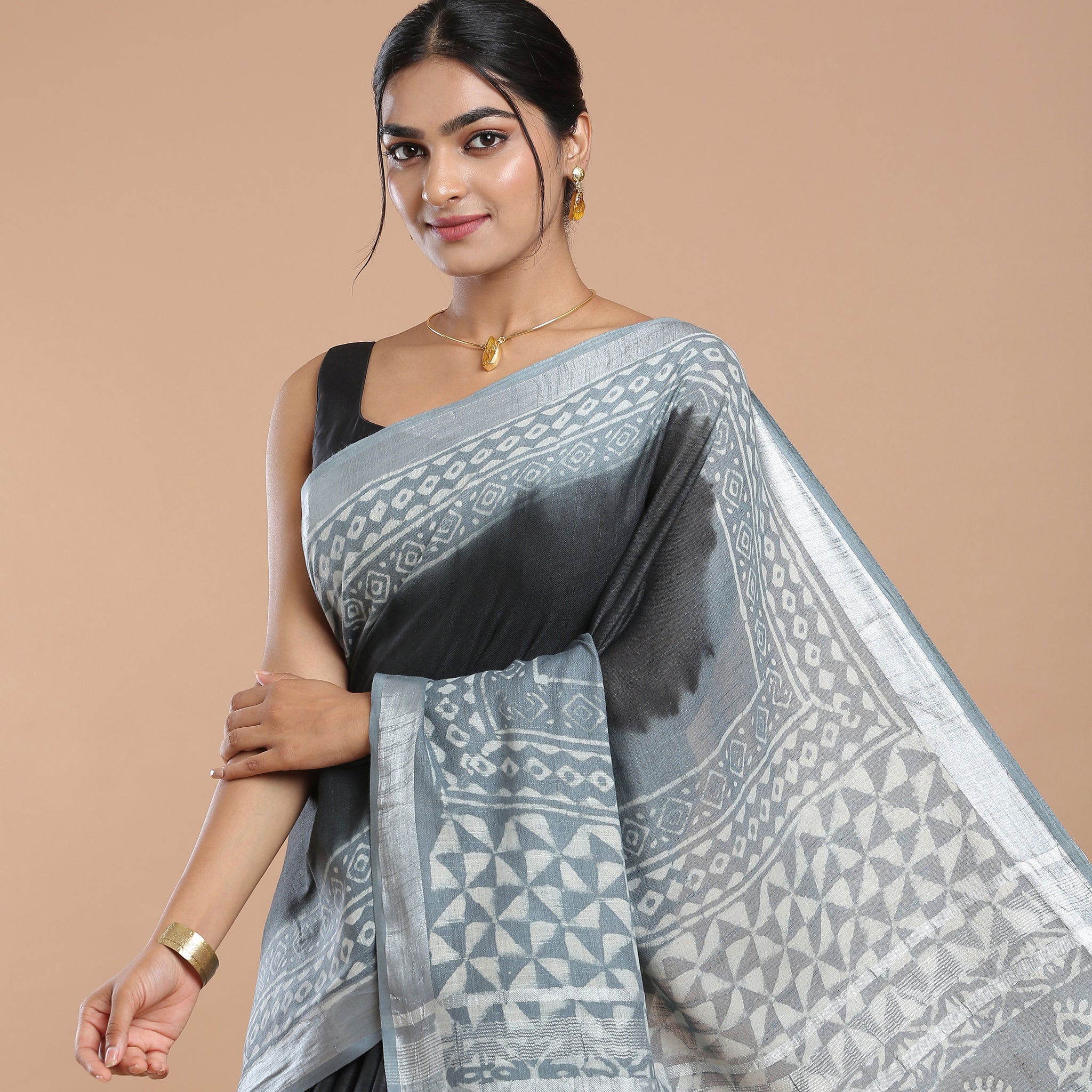 Art Chanderi Putai Dabu Saree