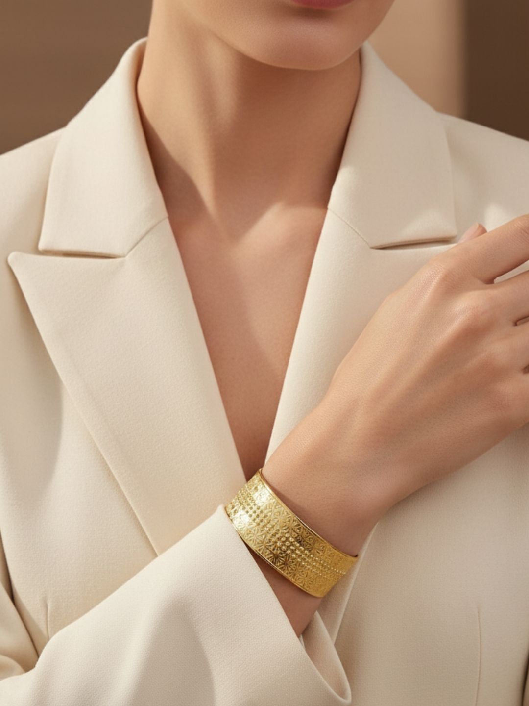 Niska Bold Bend Anti Tarnish 18K Gold Plated Cuff Set of Three