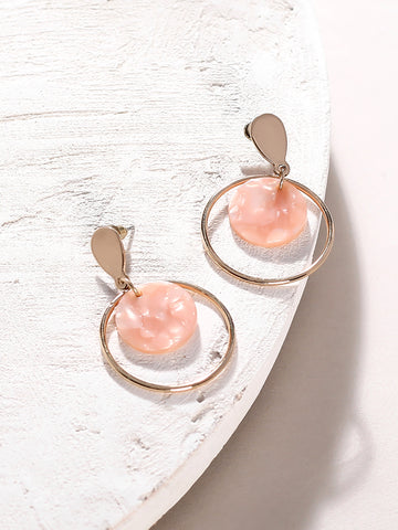 Golden Elegance: Coral Bliss Hoop Earrings