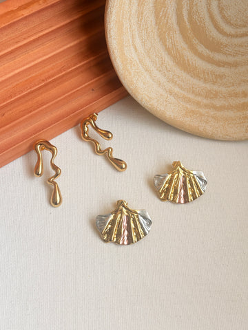Niska Statement Earrings 18k Gold plated Anti Tarnish Pack of two