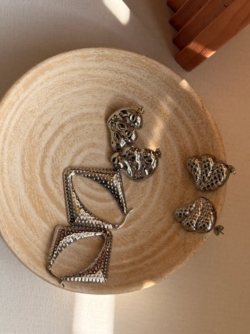 Niska Statement Earrings Silver Plated Anti Tarnish