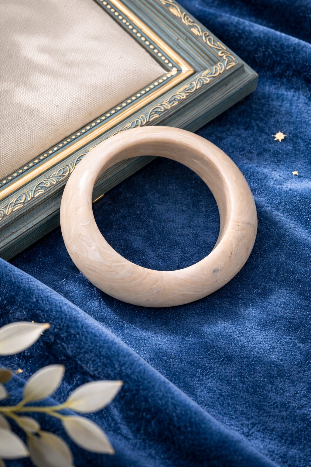 Niska Geometric Asymmetrical White Resin Bangle