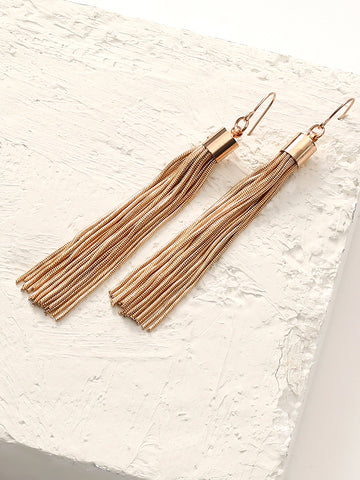 Niska's Golden Elegance Long Earrings