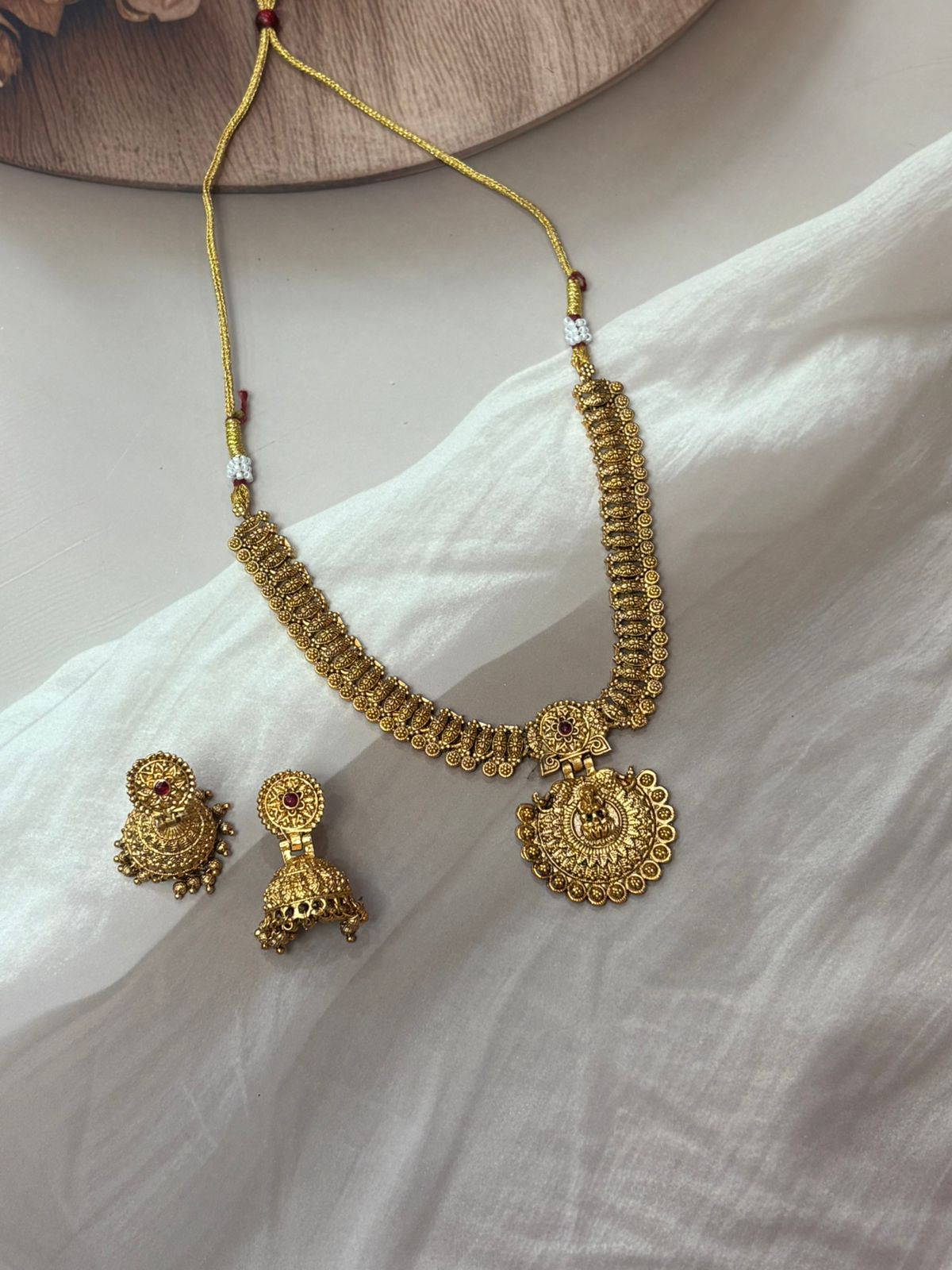 Gold-Plated Temple Jewellery Set