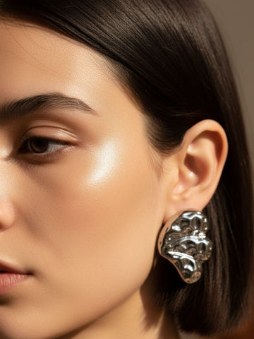 Niska Statement Earrings Silver Plated Anti Tarnish