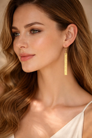 Niska Modern Brass-Plated Drop Earrings