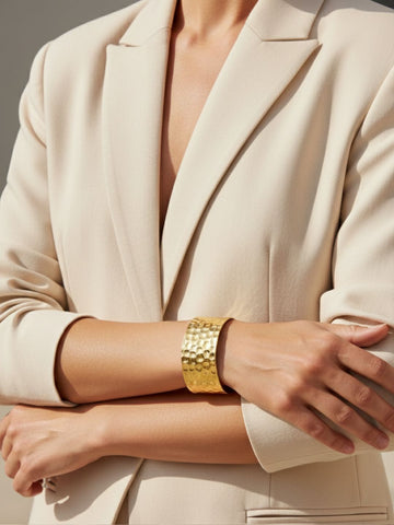 Niska Bold Bend 18K Gold Plated Anti Tarnish Cuff Bracelet
