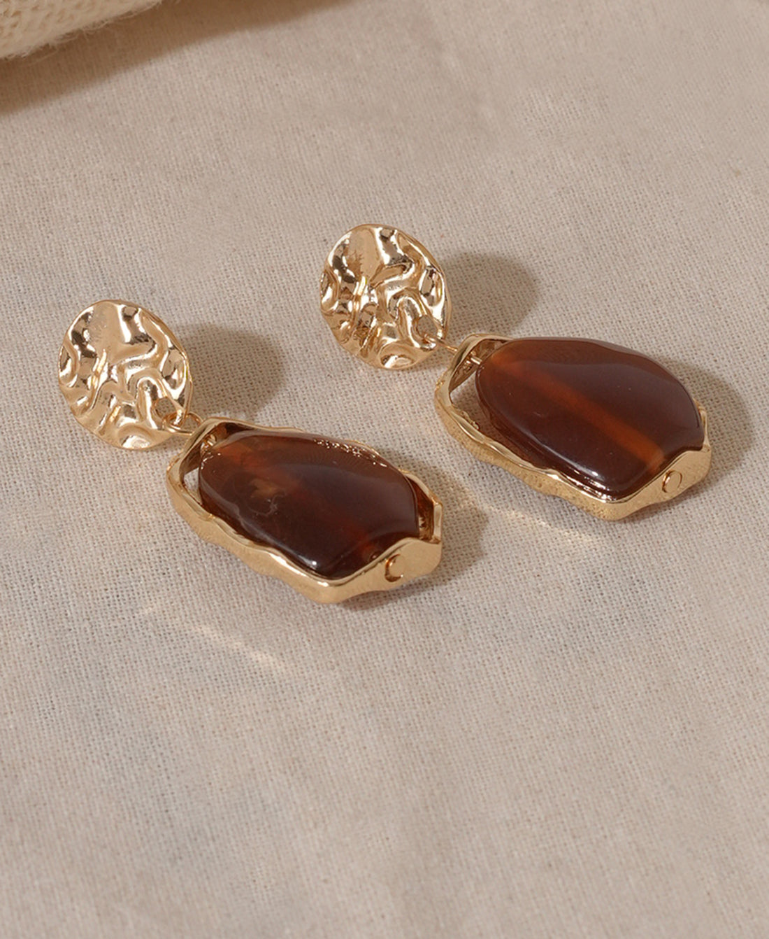 Elegant Streetwear Irregular Plating Alloy Resin Drop Earrings