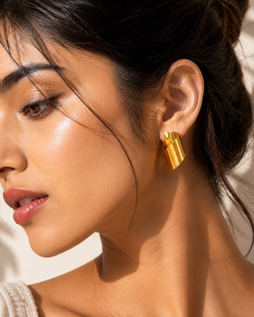 Niska Elara Gold Plated Wrap Statement Earrings