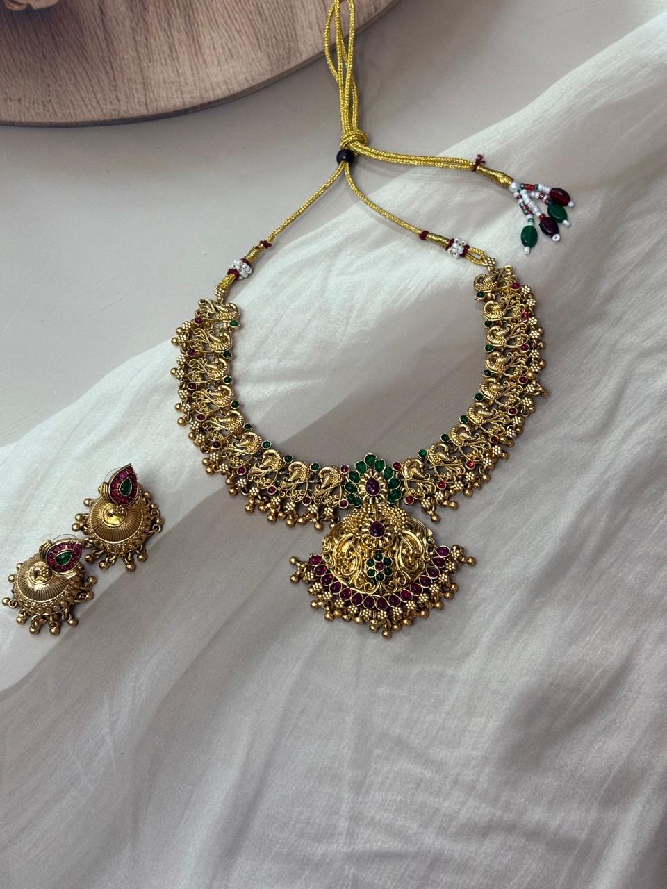 Gold-Plated Temple Jewellery Set