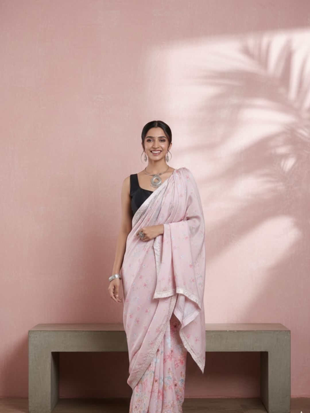 Drapsilk Pink Saree