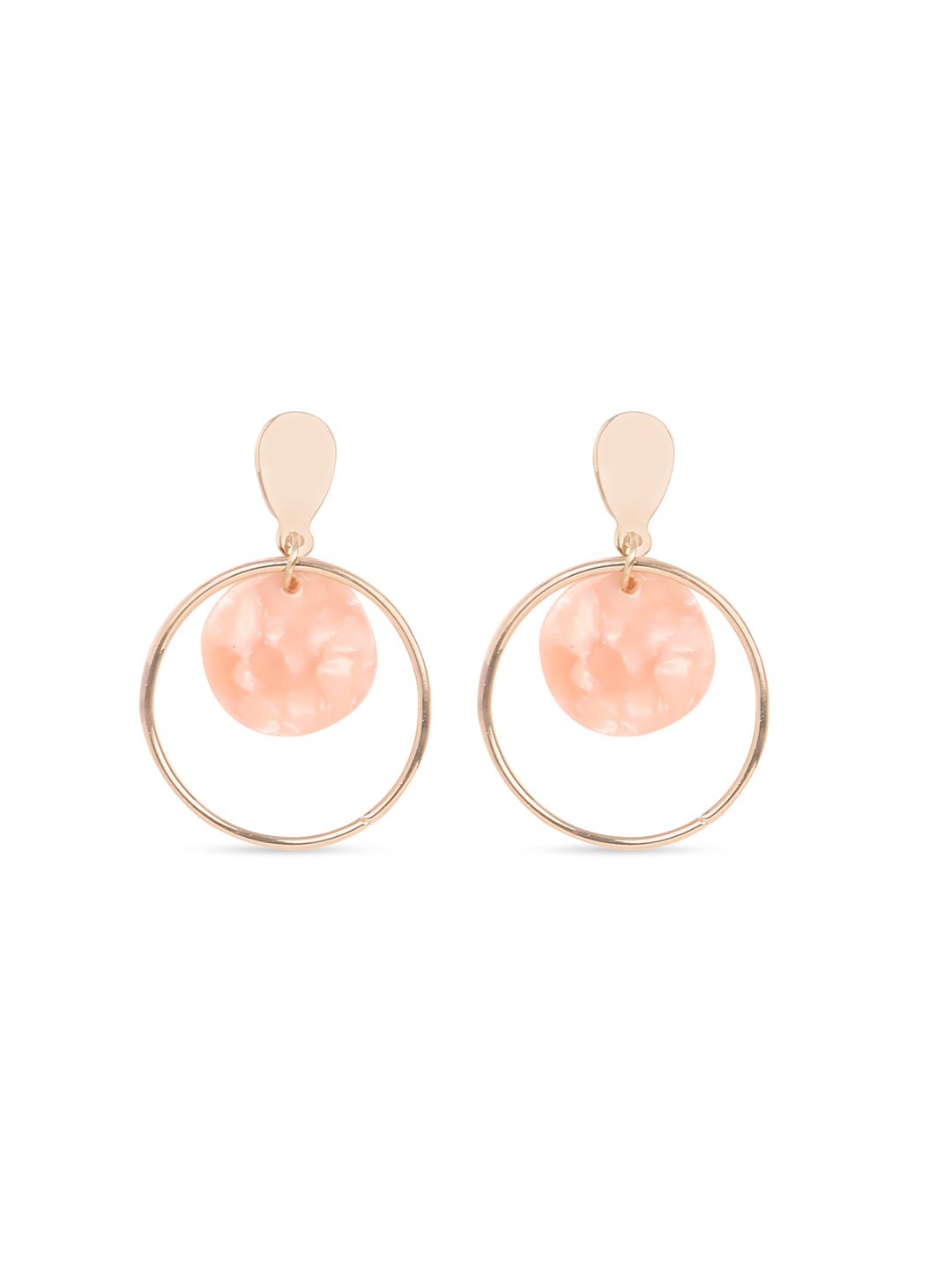 Golden Elegance: Coral Bliss Hoop Earrings