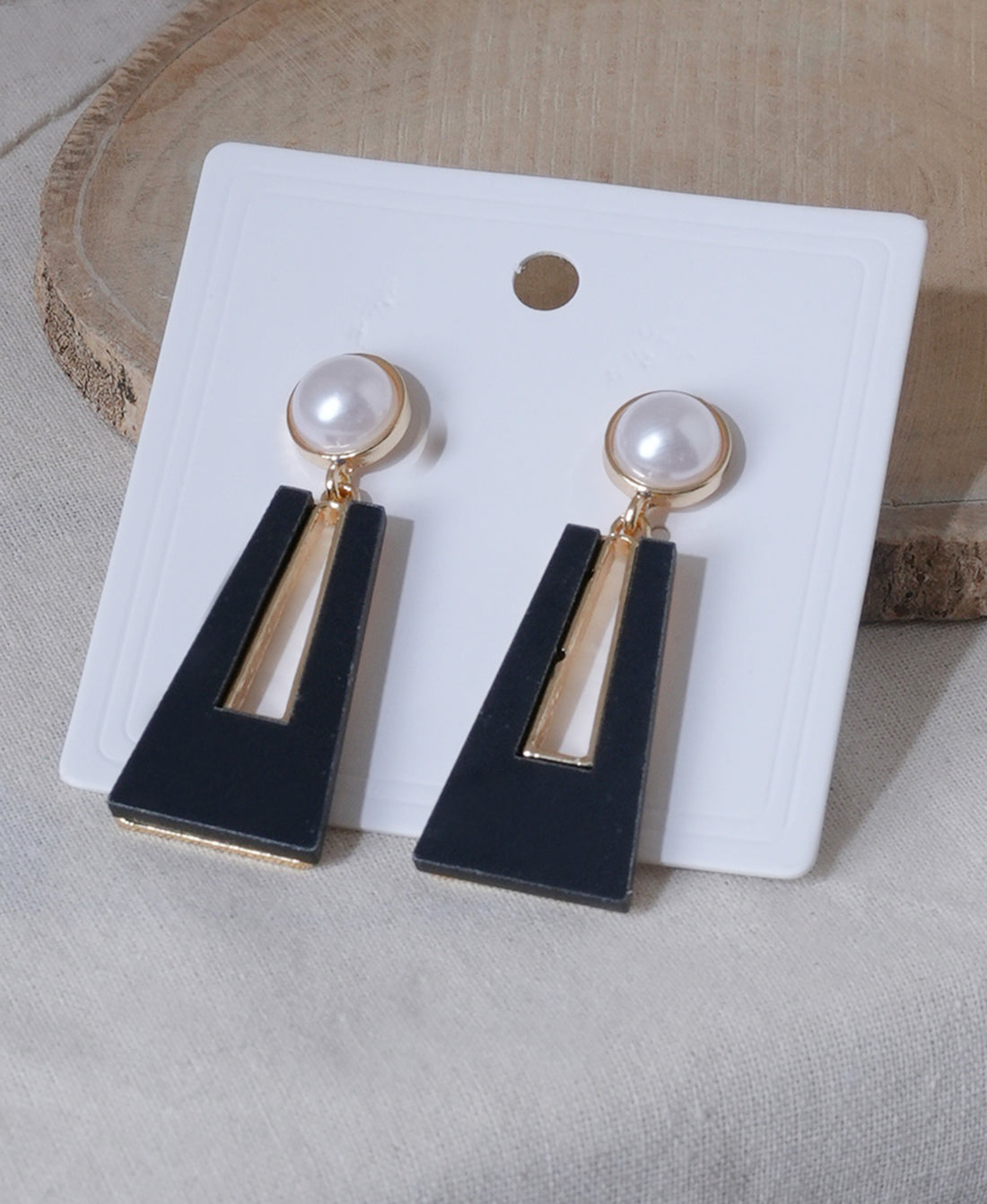 Black Lady Geometric Plating Arylic Alloy Drop Earrings