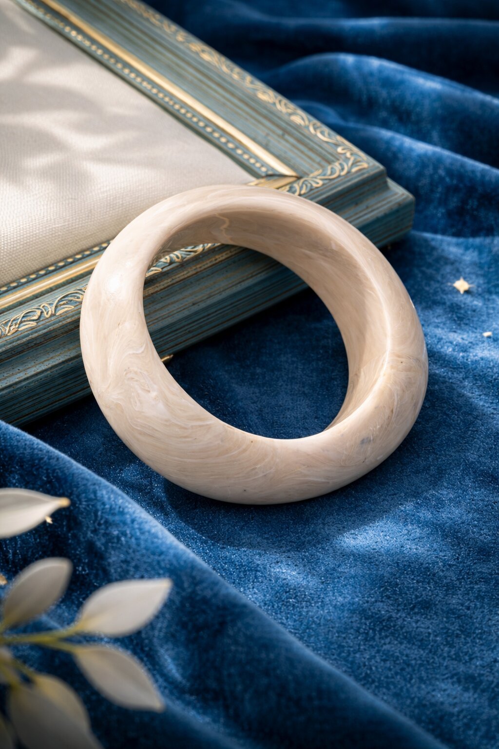 Niska Geometric Asymmetrical White Resin Bangle Pack of Two
