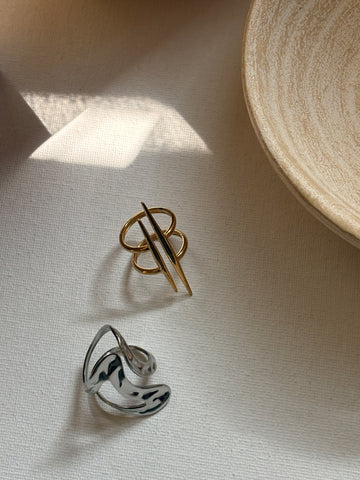 Niska Set of Two Anti Tarnish Stament Rings