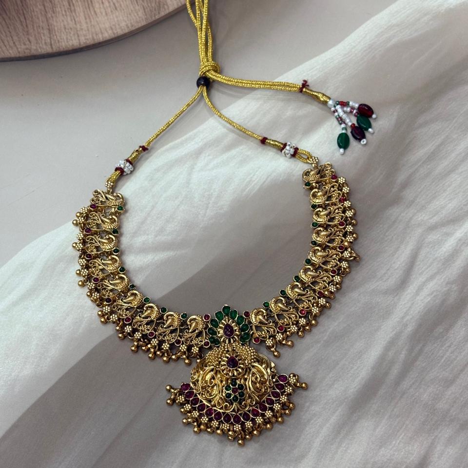 Gold-Plated Temple Jewellery Set