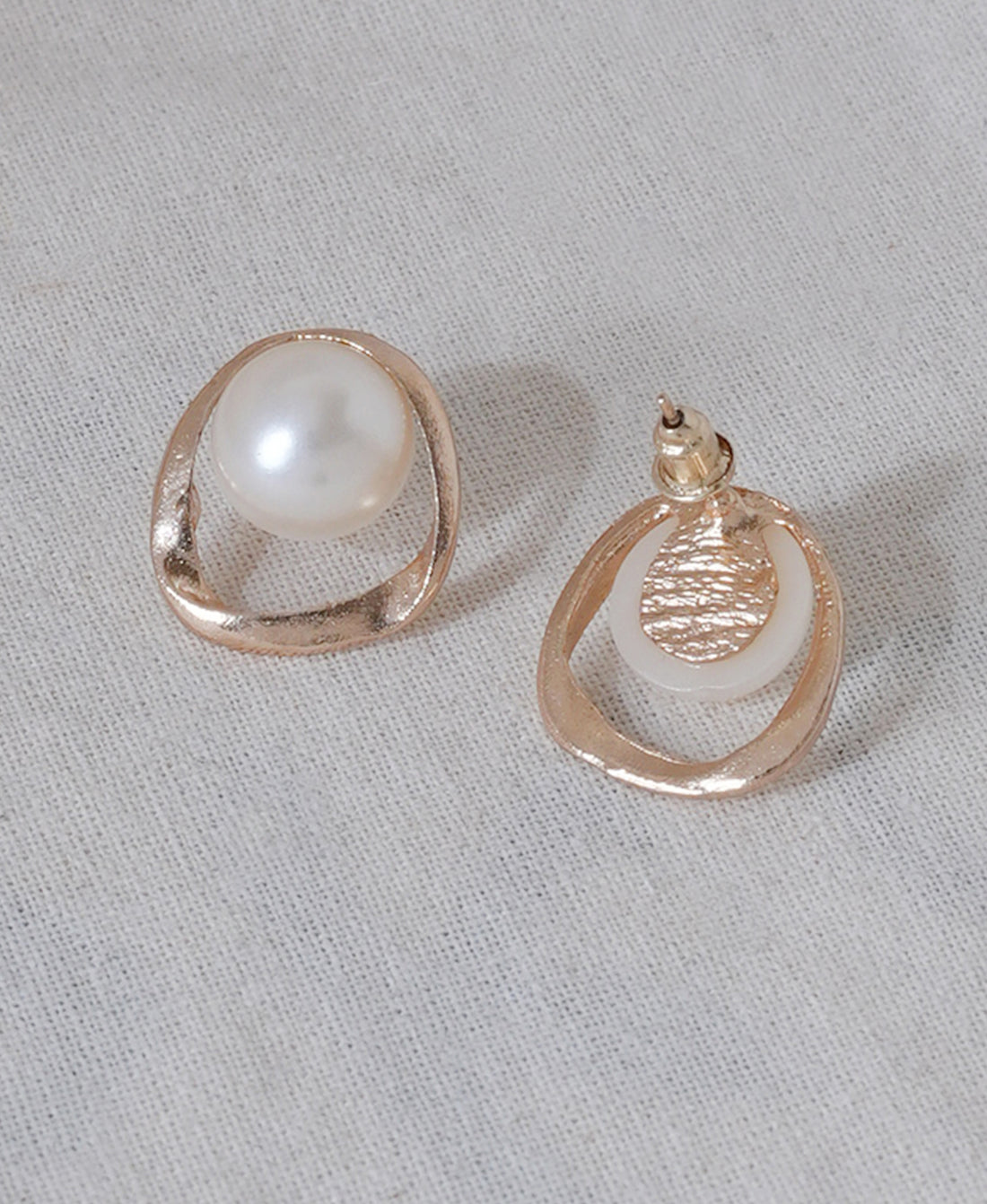 Gold-Plated Pearls Studded Contemporary Studs