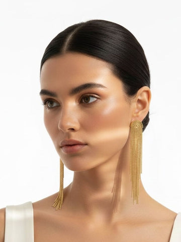 Niska Golden Drift Demi-Fine Tassel Earrings