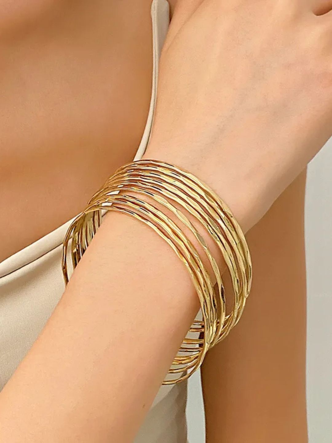 Ethnic Style Rhombus Twist Anti Tarnish Women's 9 pcs Bangle Set