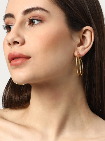 Modish Golden Hoops