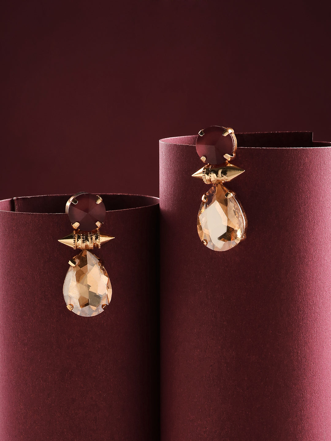Drops of Emerald Crystal Danglers