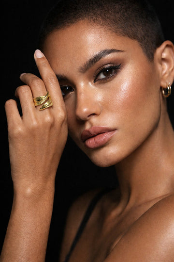 Golden Leaf Wrap AntiTarnish Ring