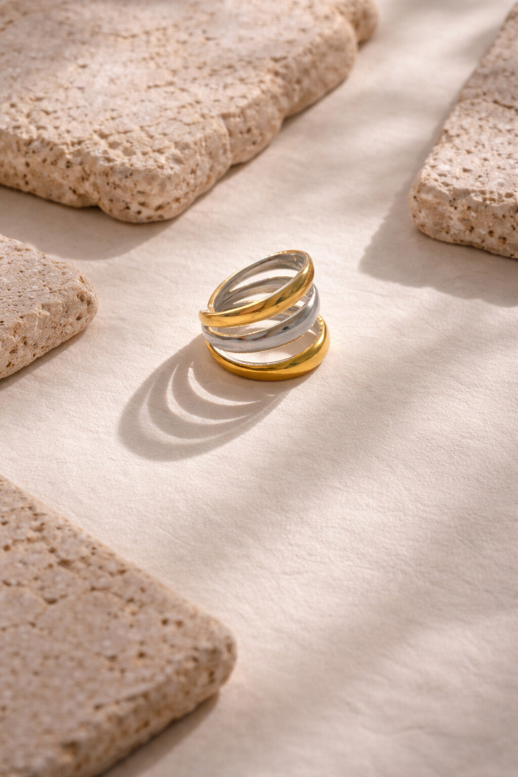 Niska Serene Duo-Tone Anti Tarnish Layer Ring