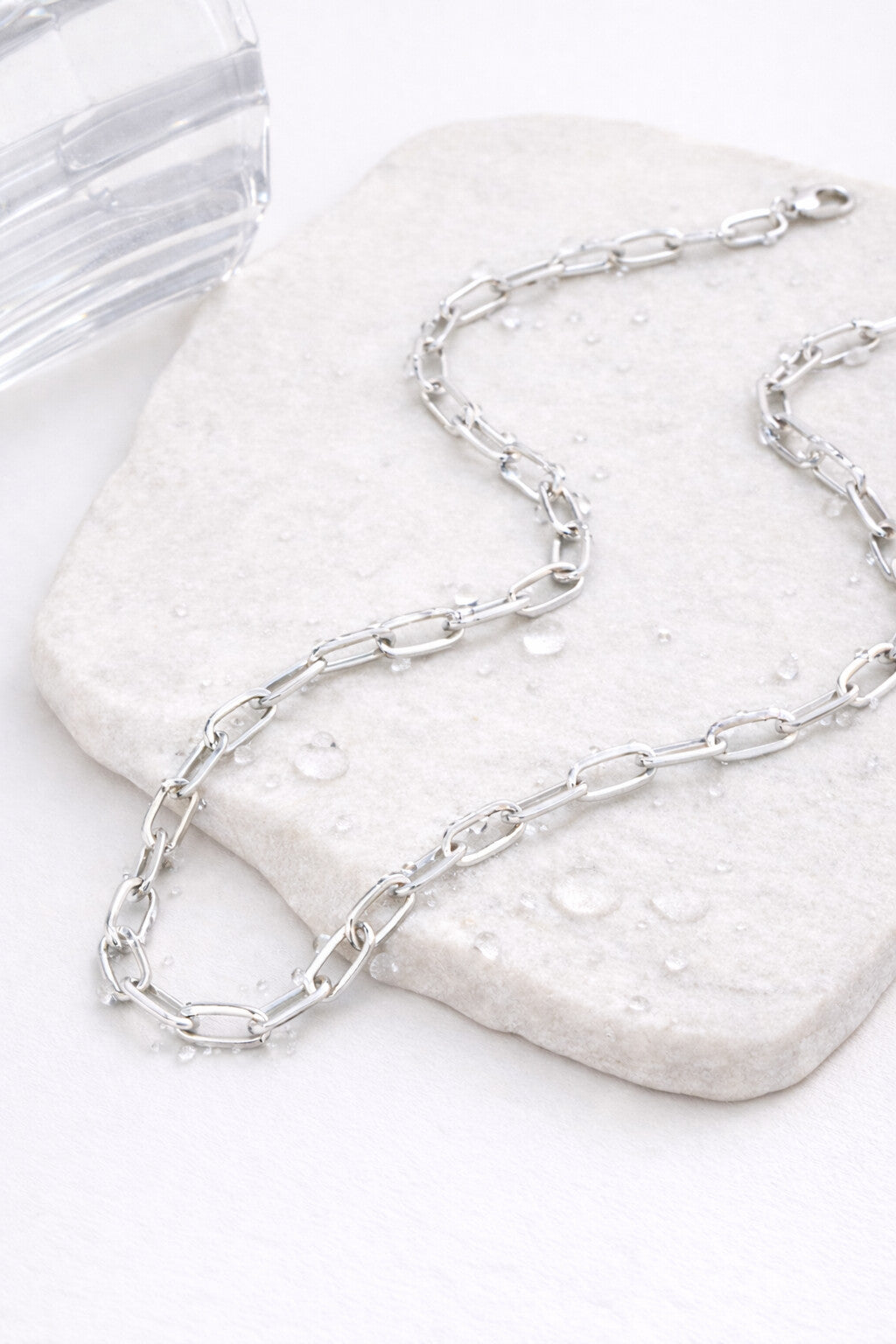 Niska Silver Plated Modern Link & Rope Style Necklace