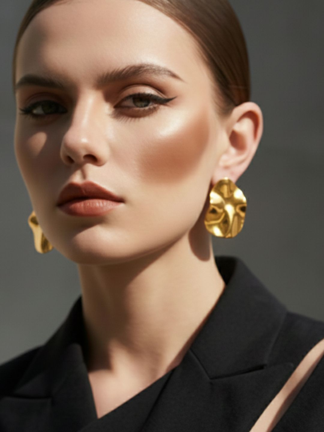 Niska Statement Earrings 18k Gold plated Anti Tarnish Pack of two