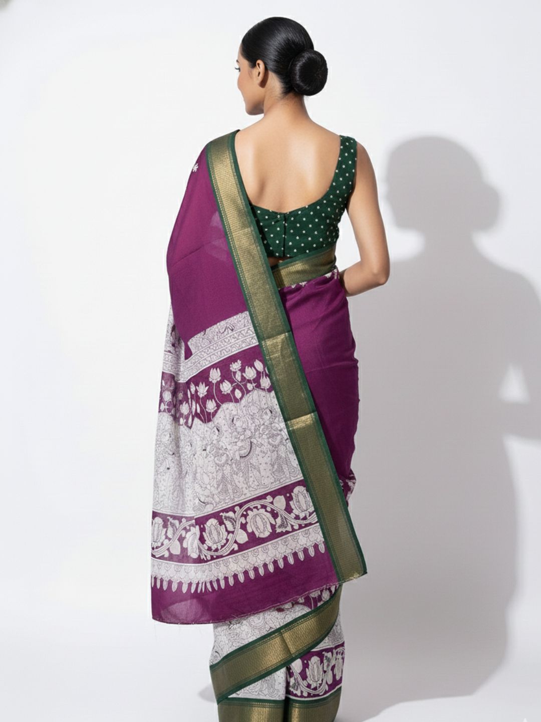 Dola Silk Madhubani Print Saree Red